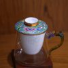 Imperial Palace Porcelain Infuser Tea Mug with Dragon Handle – Premium Heat-Resistant Glass Cup with Ceramic Filter & Lid for Loose Leaf Tea & Office Wellness